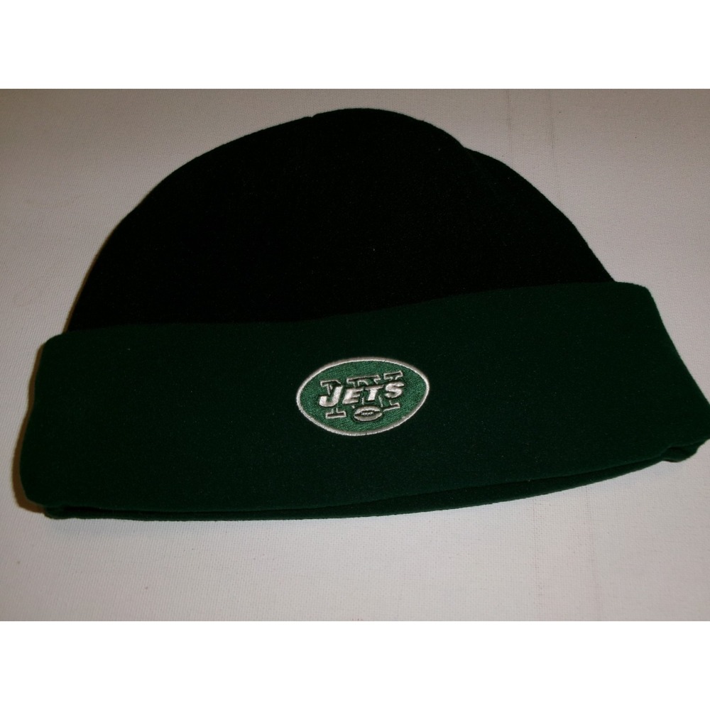 90S NEW YORK JETS G-CAP KNIT BEANIE TOBOGGAN Y2K 00s HAT CAP VINTAGE D-STOCK BK